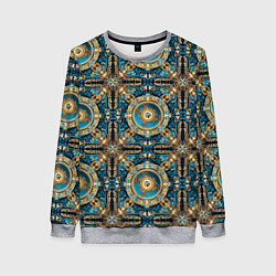 Свитшот женский Благородные узоры паттерн, цвет: 3D-меланж