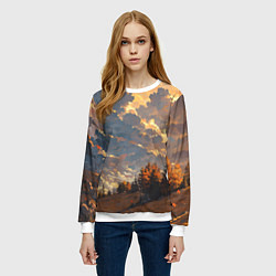 Свитшот женский Вечерний закат - аниме, цвет: 3D-белый — фото 2