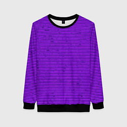 Свитшот женский Сочный фиолетовый в полоску, цвет: 3D-черный