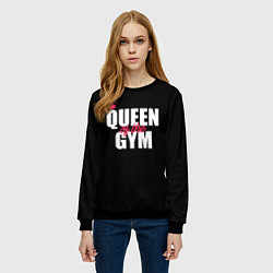 Свитшот женский Queen of the gym - crown, цвет: 3D-черный — фото 2