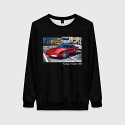 Свитшот женский Ретро автомобиль Pontiac Firebird 1987 года, цвет: 3D-черный