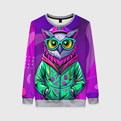 Женский свитшот Модная сова на фиолетовом