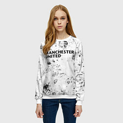 Свитшот женский Manchester United dirty ice, цвет: 3D-белый — фото 2