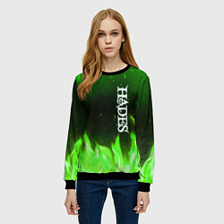 Свитшот женский Logo Hades green hell fire, цвет: 3D-черный — фото 2
