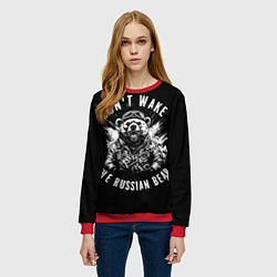 Свитшот женский Не будите медведя, цвет: 3D-красный — фото 2