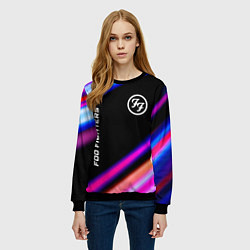 Свитшот женский Foo Fighters neon rock lights, цвет: 3D-черный — фото 2