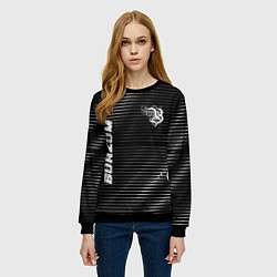 Свитшот женский Burzum metal rock lines, цвет: 3D-черный — фото 2