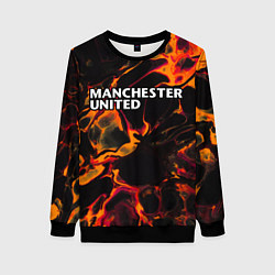 Свитшот женский Manchester United red lava, цвет: 3D-черный
