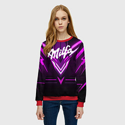 Свитшот женский Милфа прикольная надпись, цвет: 3D-красный — фото 2