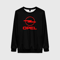 Свитшот женский Opel red logo auto, цвет: 3D-черный