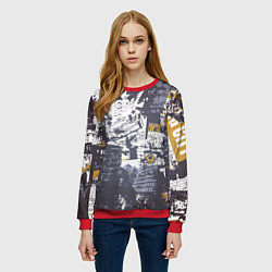 Свитшот женский Газетная страничка, цвет: 3D-красный — фото 2