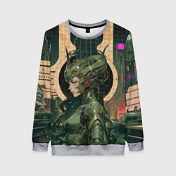 Женский свитшот Девушка-андроид в защитной броне