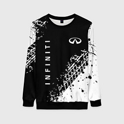 Свитшот женский Инфинити: следы от шин, цвет: 3D-черный