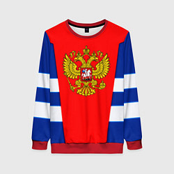Свитшот женский Россия герб спорт, цвет: 3D-красный