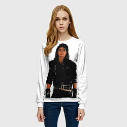 Свитшот женский Michael Jackson whos bad, цвет: 3D-белый — фото 2