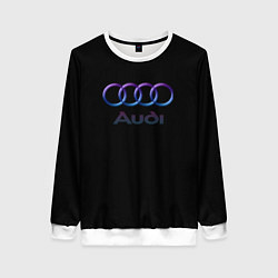 Свитшот женский Audi neon logo, цвет: 3D-белый