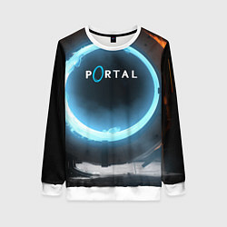 Свитшот женский Portal logo game, цвет: 3D-белый