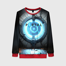 Свитшот женский Portal logo game, цвет: 3D-красный