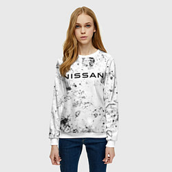 Свитшот женский Nissan dirty ice, цвет: 3D-белый — фото 2