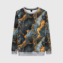 Свитшот женский Черный мрамор с золотом, цвет: 3D-меланж
