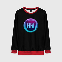 Свитшот женский FIAT logo neon, цвет: 3D-красный