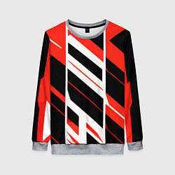 Женский свитшот Black and red stripes on a white background