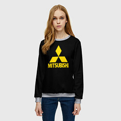Свитшот женский Mitsubishi logo yelow, цвет: 3D-меланж — фото 2