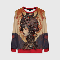 Женский свитшот Девушка-андроид с демоном