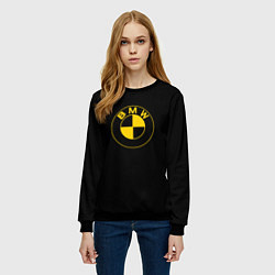 Свитшот женский BMW logo yellow, цвет: 3D-черный — фото 2