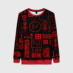 Свитшот женский Twenty one pilots pattern rock, цвет: 3D-красный