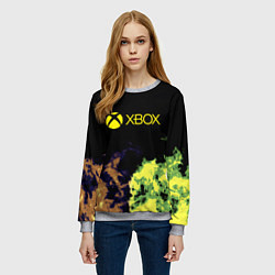 Свитшот женский Xbox game flame, цвет: 3D-меланж — фото 2