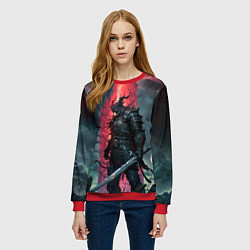 Свитшот женский Рыцарь из армии тьмы, цвет: 3D-красный — фото 2