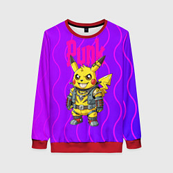 Женский свитшот Пикачу панк в розовом стиле