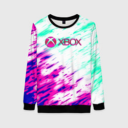 Свитшот женский Xbox краски текстура игры, цвет: 3D-черный