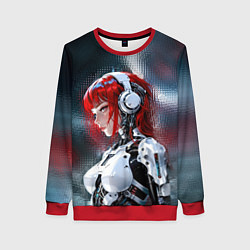 Женский свитшот Рыжая девушка-андроид