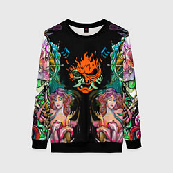 Свитшот женский Cyberpunk tatoo game steel japan, цвет: 3D-черный