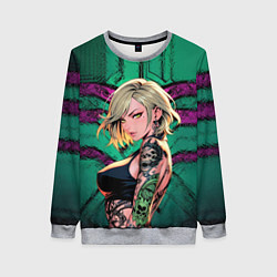 Женский свитшот Девушка на мятном фоне