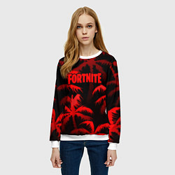 Свитшот женский Fortnite tropic red, цвет: 3D-белый — фото 2