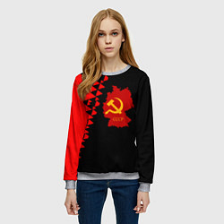Свитшот женский СССР геометрия прошлого, цвет: 3D-меланж — фото 2