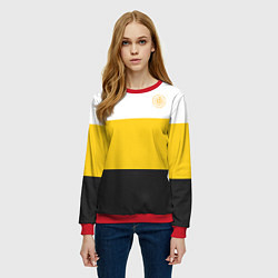 Свитшот женский За веру царя и святую триединую Русь КЦК желтый, цвет: 3D-красный — фото 2