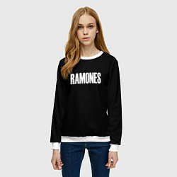 Свитшот женский Ramones white logo, цвет: 3D-белый — фото 2