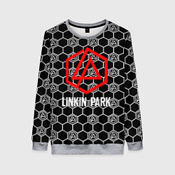 Свитшот женский Linkin park logo pattern, цвет: 3D-меланж