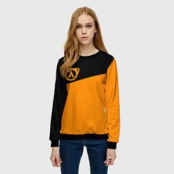 Свитшот женский Half life orange game, цвет: 3D-черный — фото 2