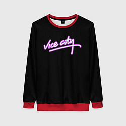 Свитшот женский Vice city logo neon, цвет: 3D-красный