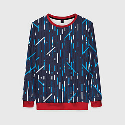 Свитшот женский Паттерн геометрическая абстракция, цвет: 3D-красный