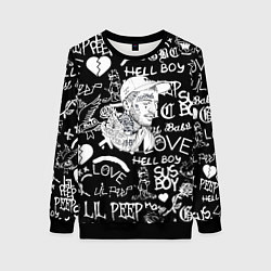 Женский свитшот Lil Peep pattern автографы лого