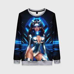 Женский свитшот Космическая девушка в блестящем костюме с ушками