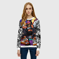 Свитшот женский Городской ангел - urban style, цвет: 3D-белый — фото 2