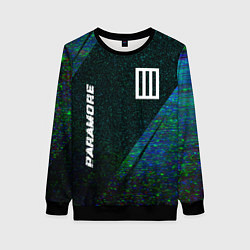 Свитшот женский Paramore glitch blue, цвет: 3D-черный