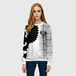 Свитшот женский Россия имперский герб, цвет: 3D-белый — фото 2